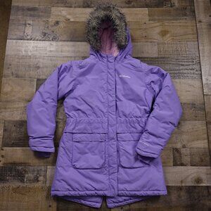 Columbia Purple Kids Jacket with Fur Hood